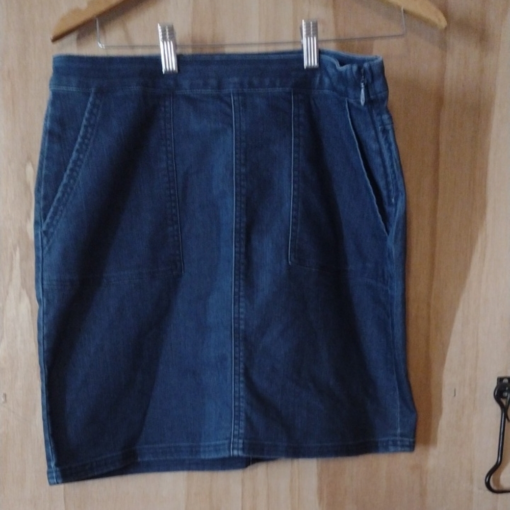 Retro Prana Denim Blue Women's Skirt Size 6